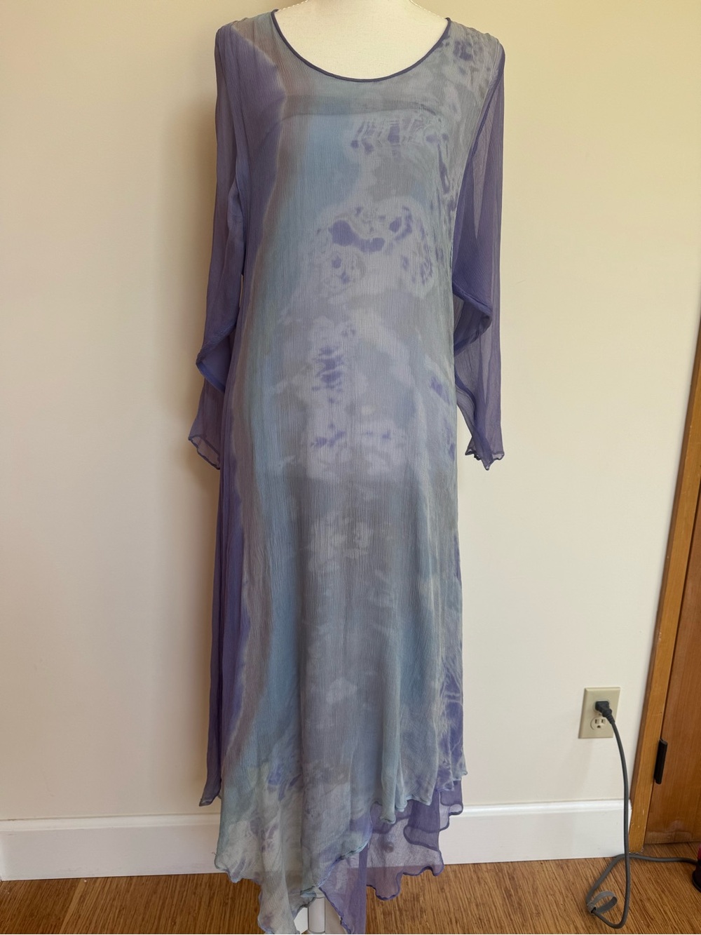 Gorgeous hand painted silk ethereal dress by Carole Dolighan